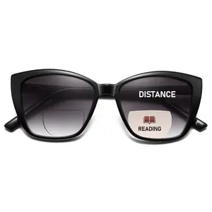 Bifocal Reading Sunglasses for Women Oversized Cat eye Fashion Sun Reader Spring Hinge Shade Eyewear UV Protection