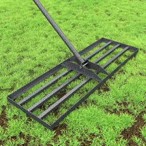 Lawn Leveling Rake 30"x10", Heavy Duty Rakes for Lawns with Anti-Rust Coating & Adjustable Handle, Effort-Saving Lawn Leveler for Yard Garden Farm Golf Course Lawn Care