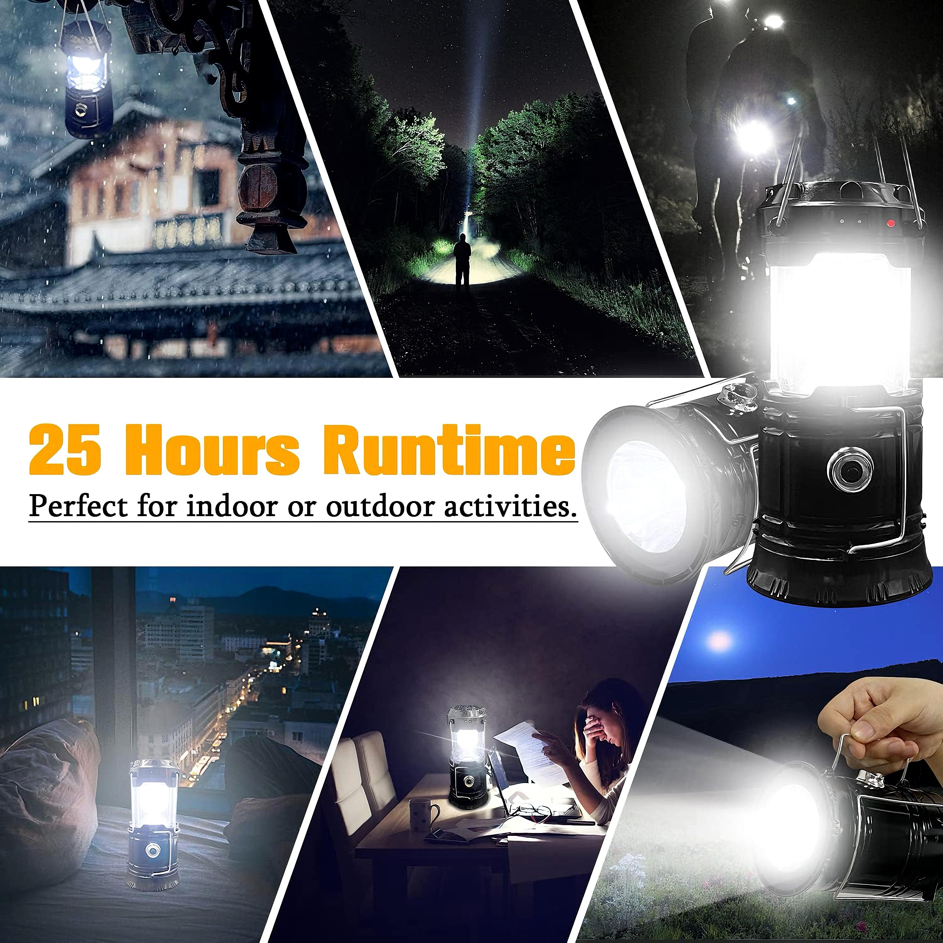 4‑Pack Foldable LED Camping Lanterns, Ultra‑Light IPX Weather‑Resistant, Dual Solar & USB‑C Fast‑Charge Emergency Lights with 25H Extended Runtime & Adjustable Brightness, Multi‑Mode Survival Lighting for Camping, Hurricane Prep & Outdoor Adventures