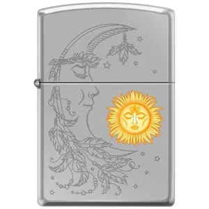 Zippo Lighter Sun & Moon Hi Polish Chrome - Unique Design with Sun & Moon Elements & Hi Polish Chrome Finish for Optimal Performance