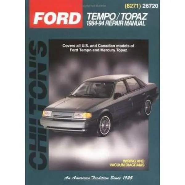 USED Book - Ford Tempo and Topaz, 1984-94 Ford Tempo and Mercury Topaz 1984-94 Repair Manual by The Nichols/Chilton (Paperback) - english