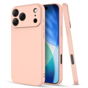 iPhone 17 Pro Liquid Silicone Protective Case, with precision holes, [camera protection] lightweight and shock-resistant, scratch-resistant, microfiber lined phone case, 6.3 inches, pink