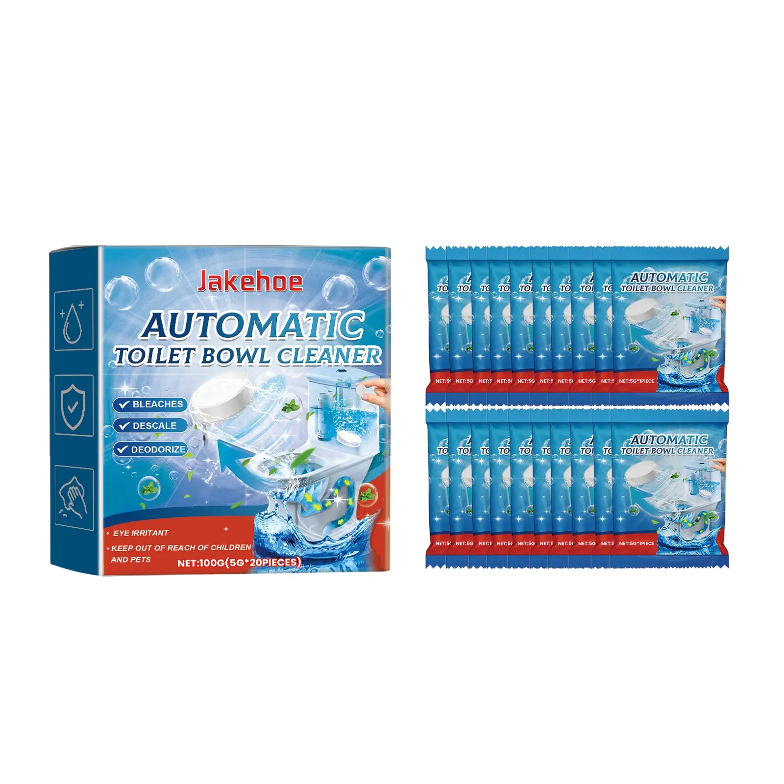 Toilet Cleaning Tablets, Bathroom Toilet Cleaner for Odor Removal, Urine Stain Remover, Grime Cleanser, Effective Toilet Sanitizer, Deodorizer Disinfectant, Bowl