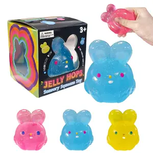 Cute Sparkle Bunny Stress Relief Toy, Squeeze Toy, Squishies, Stress Relief Fidget, Anxiety Reducer, Novelty Gift, Birthday Present, Party Filler, 1/3 Piece Boxed Candy Rabbit