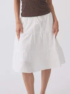 Tiered Cotton Midi Skirt