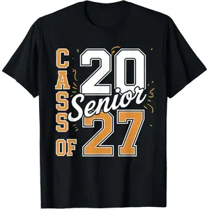 Vintage 2027 Senior Class Graduation Classic Soft Breathable Casual Short-Sleeve Sports Top