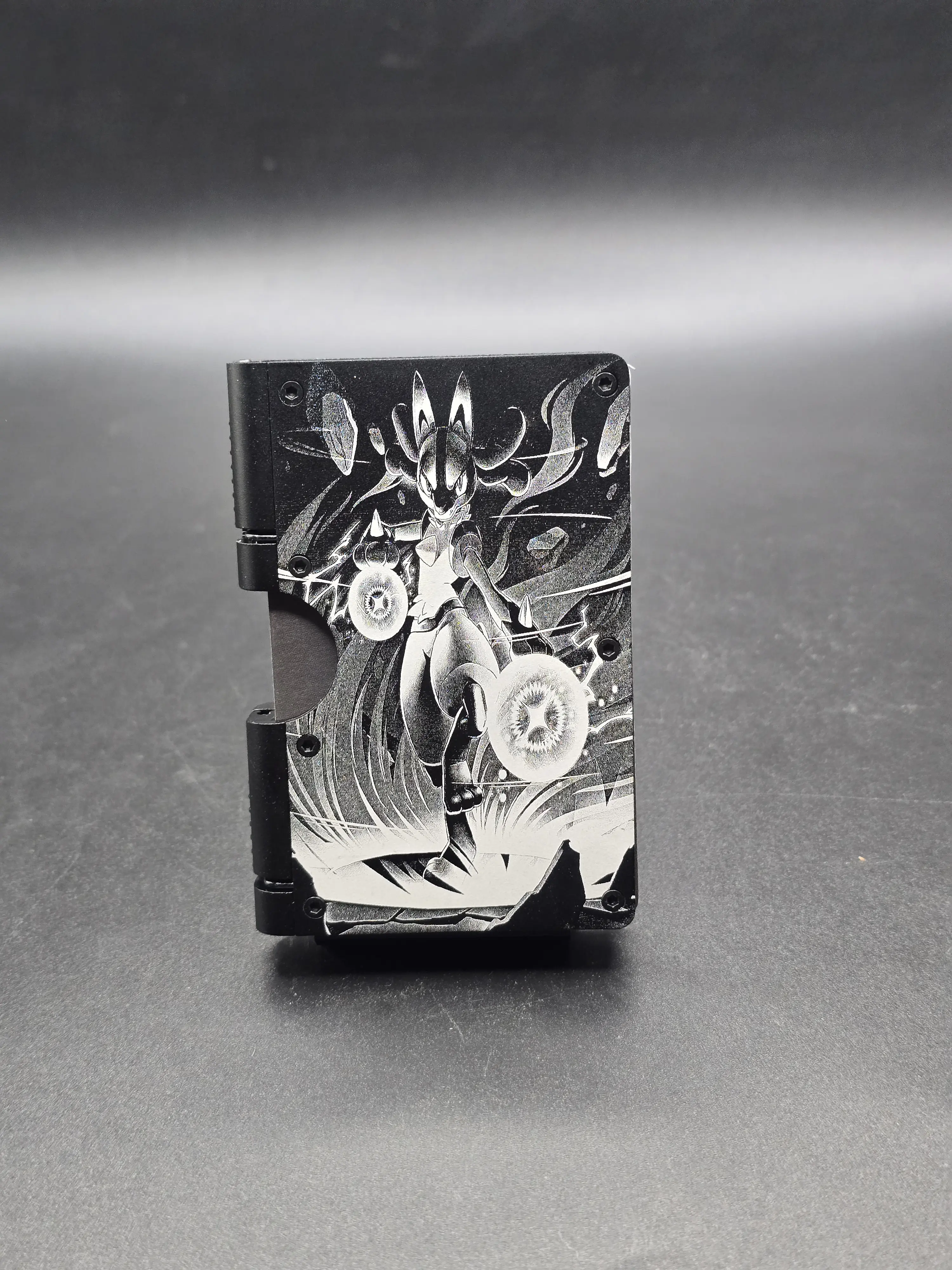 Aura Warrior Metal Wallet – Laser Engraved RFID Blocking Wallet with Secure Hinge System
