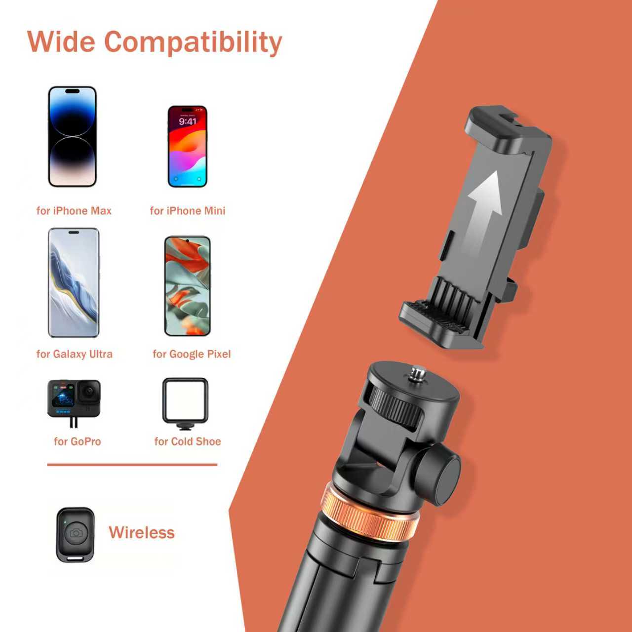 Upgraded 61" Phone Tripod with Wireless Remote & Selfie Stick | All-in-One, Travel-Friendly Stand for iPhone 13-17& Android Upgraded 61" Phone Tripod with Wireless Remote & Selfie Stick | All-in-One, Travel-Friendly Stand for iPhone 13-17& Android