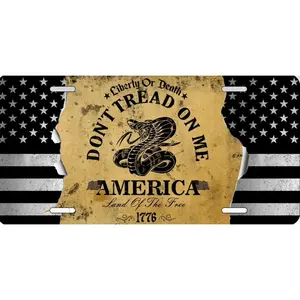 Don't Tread on Me American Flag License Plate