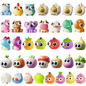 Eye-Popping Squeeze Toy Stress Relief Squishy Fidget Sensory Bouncing Toys Squeezable Staring Eyeball Fruit Animals Kid Gift
