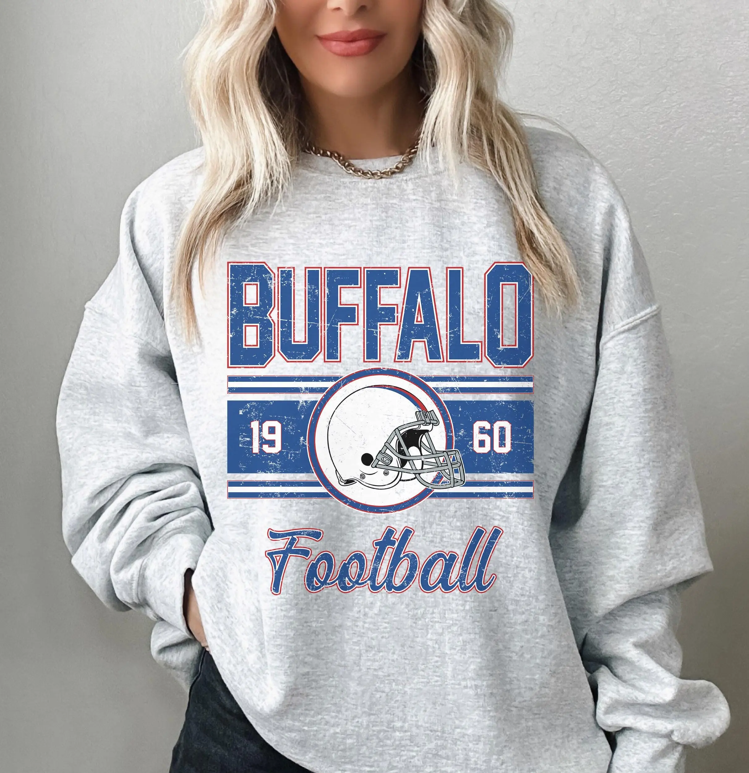Vintage Buffalo Football Sweatshirt, Retro Football Game Sweatshirt, Sport Crewneck, Gift For Fan