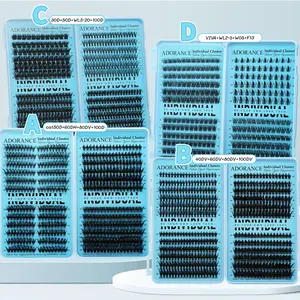 ADORANCE C Curl Volume Eyelash Clusters 444/456/420/267PCS, Reusable DIY Lash Clusters Kit for Beginners, Perfect for Daily Wear, Dating & Bridal Looks