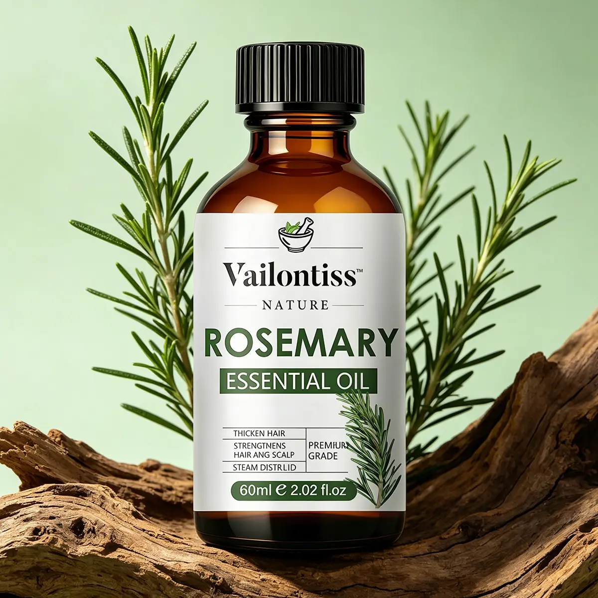 Rosemary Essential Oil (2.02 fl.oz) | Natural Oil for Hair Strengthening Moisturizing, Strengthens Hair, Healthy Hair Growth, Scalp Care, Rosemary Scalp Tonic, Skincare, Massage, Aromatherapy, and Diffuser