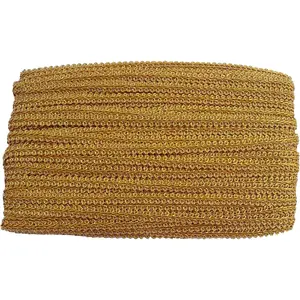 3/8 Inch Gimp Braid Trim 50 Yards for Upholstery Costume DIY Crafts (1329 Light Gold)