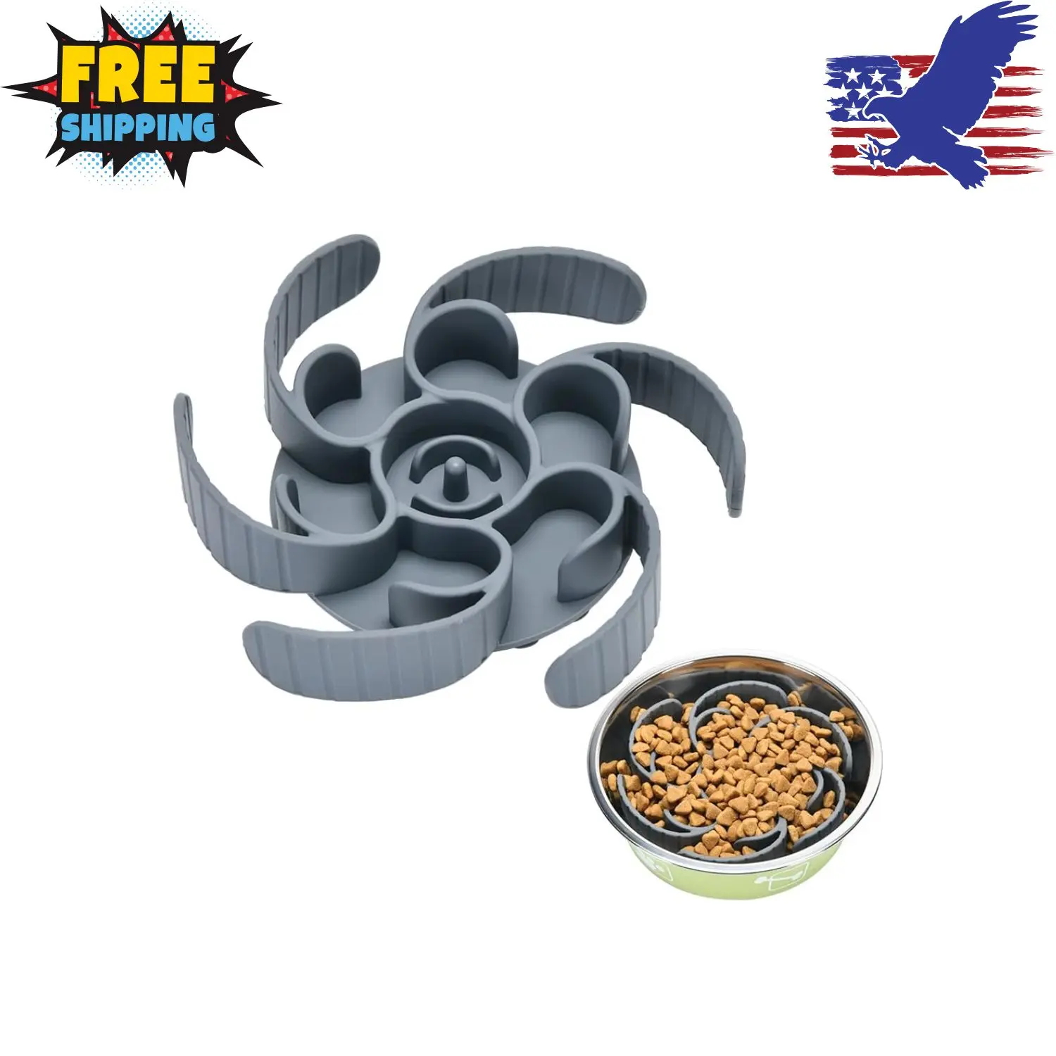Slow Feeder Dog Bowls Insert,Third Generation upgradedSuper Firm Eating Bowl（Cuttable）