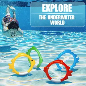 1/4/8 Piece Dive Ring Set, Throwing Diving Catch Equipment, Water Pool Game Accessories, Fish Shape Rings for Adults & Families, Ideal Gift