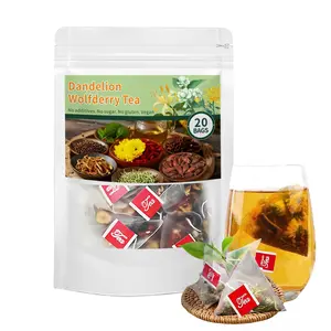 Dandelion Wolfberry Tea - Kidneys & Liver Health Tea, eight Herbal Ingredients Natural Blend, Dandelion Chinese Wolfberry Tea Bags Organic  (1 Pack/20 Bags) Beverage loaded tea