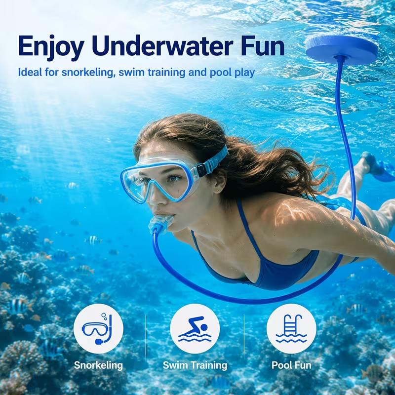 Diving Oxygen Supply Set, Scuba Breathing Tube with Splash-Resistant Single-Head/Dual-Head Regulator, Silicone Leak-Proof Underwater Breathing Valve, Snorkeling Mask Snorkels for Diving Training, Underwater Snorkels
