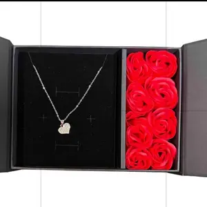 Red Rose Gift Set for Special Occasions - Elegant Box Packaging with Rose Pedals as Soap - Perfect for Celebrations, Anniversaries, Birthdays