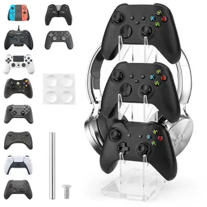 Universal Controller Holder for Xbox Series X, Xbox, 360, Ps5, Ps4, Nintendo Switch, 3-Tier, Smartphone, Acrylic, Transparent, Console Crystal Gaming Accessories Game Peripherals Handle Stand