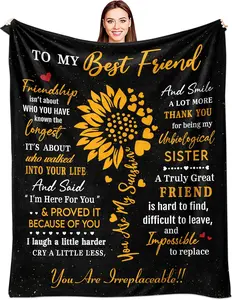 Gifts for Best Friend Valentines Day, Friendship Gifts for Women, Best Friend Birthday Gifts Throw Blanket, Bestie Gifts for Woman, BFF/Soul Sister/Unbiological Sister Gift Girl
