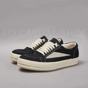 Ricks Outdoor shoes Luxury Black Canvas Low Top Quality Party Men Shoes Women Sneaker Fashion Casual Owens Design boots & Shoes