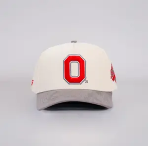 Ohio State Block O / Cream & Grey Suede