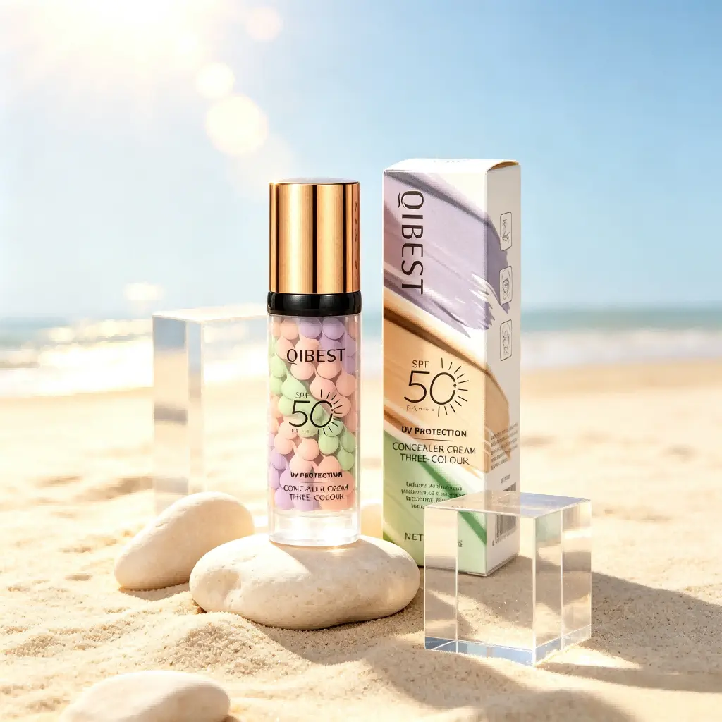 3-in-1 Color Correcting Facial Serum,Moisturizing Primer, , SPF 50 PA++ +Brightening Primer for Even Skin Tone, OilControl & Refreshing, Purple, Pink & GreenTones