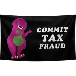 COMMIT TAX FRAUDD Pink Cute animal Flag Wall Art Hanging,For Decorate Clubs Concerts Bars University Dormitories Living Rooms Bedrooms Decor Tapestry