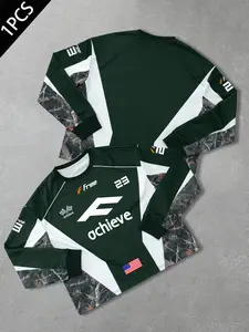 Men's Autumn Winter Comfortable Versatile Stylish Branch Ball Jersey Shirt, Trendy Sports Wear, Casual Fashion for Men