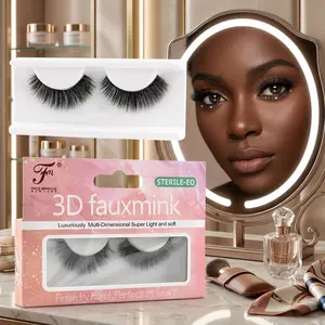 Face Miracle Natural False Eyelashes - 17mm 3D Faux Mink. Medical Grade Sterilized, Super Soft & Featherweight Fluffy Lashes.