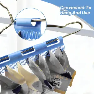 Clothes Socks Finishing Clips Plastic Anti Skid Windproof Storage Rack Hanger