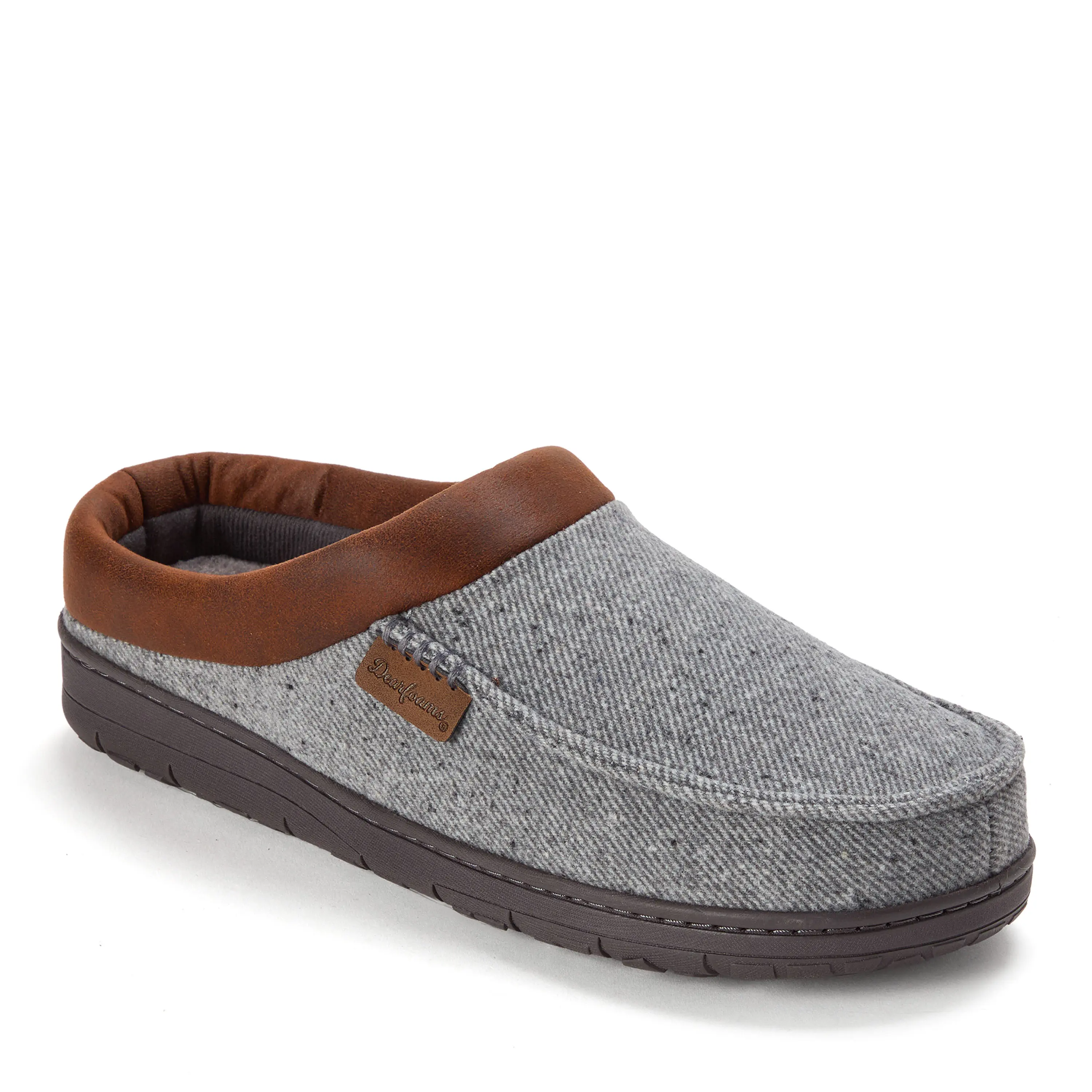 Dearfoams Men's Brendan Perforated Microsuede Clog Slippers