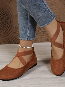 2026 New Cross Strap Mary Jane Shoes for Women, Ballet Style Soft Sole Low Heel, Versatile Commuter Shoes, Casual All-Season Footwear, Strappy Mary Janes