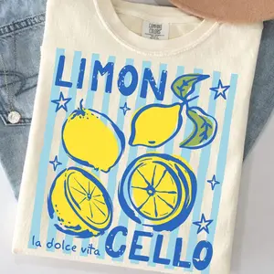 Comfort Colors Limoncello Shirt Lemon Graphic Tee Italian Summer Amalfi Coast Aesthetic Outfit Womenswear & Underwear - Women's Tops - T-Shirts