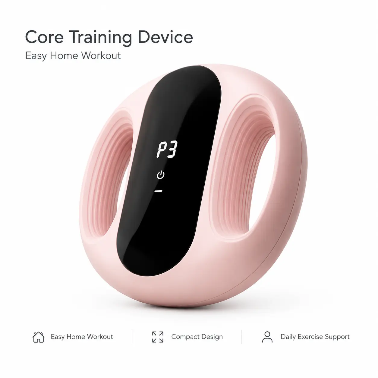Wearable Vibration Waist Trainer, Home Core Muscle Exerciser, Adjustable Intensity Torso Care Tool, Available in Pink & Purple