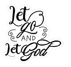 Let Go and Let God Vinyl Decals, Faith Religious Car Stickers, Bible Verse Quote Car Window Bumper Sticker, Transparent, 5X5inch