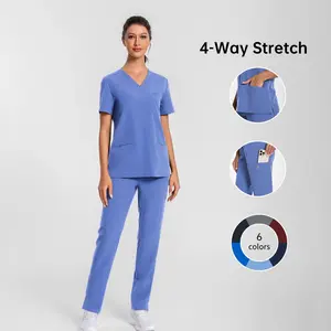 Women Ceil Blue Essential Scrub Set Kung Fu scrubs