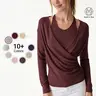 OGL Fall 2 Piece Set - Cami with Removable Pads & Surplice Ruched Crossover Top. Slimming, soft & comfortable, long sleeve matching sets for women. Multiple colors, fall winter womenswear, casual elegant outfit.  Matching Sets For Women Fall Deals For You