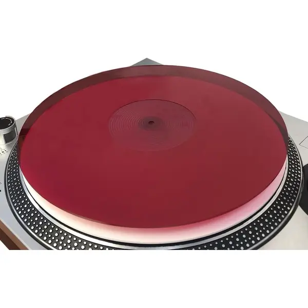 12-Inch Red Acrylic Turntable Slipmat - Noise-Reducing, Anti-Static Platter Protector for Vinyl Collectors, Compatible with Standard 12-Inch Vinyl Records to Enhance Listening Experience