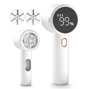 USB Rechargeable Electric Lint Remover Tool, Portable Handheld Digital LED Display Sweater Defuzzer, Household Fabric Shaver for Clothes, Furniture, Couch