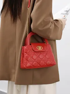 2026 New Women's Bag, Rhombus Embroidery Handbag, Chain Shoulder Bag, Fashion Versatile Crossbody Bag, Small Backpack Style