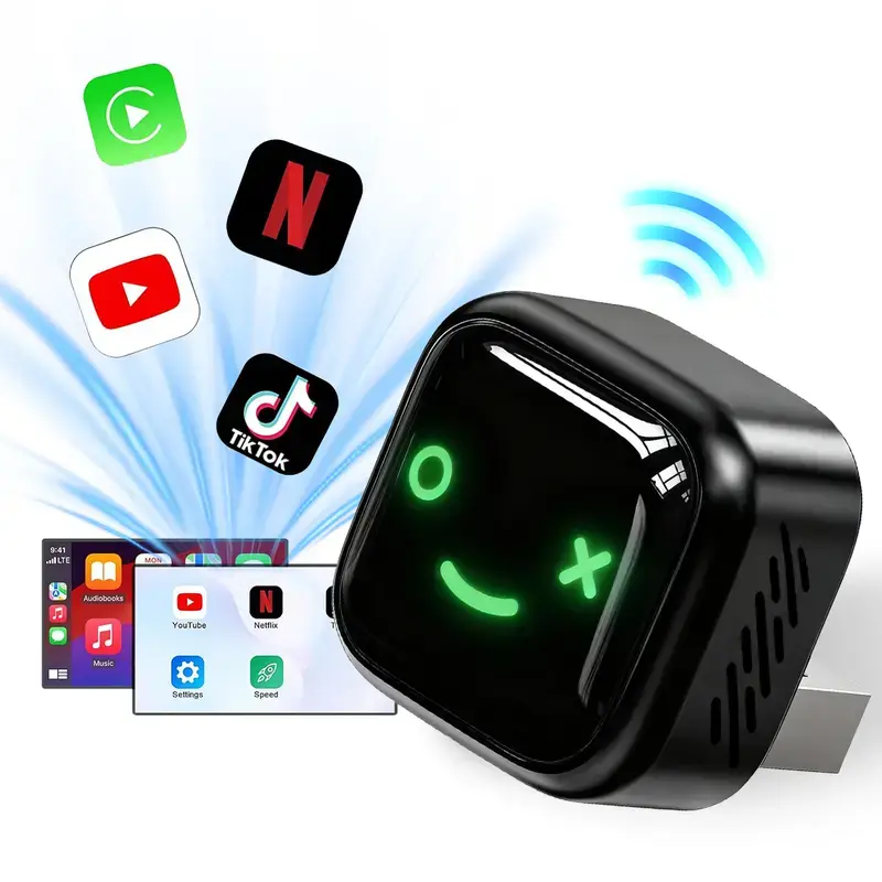 cars accessories 2-in-1 wireless carpaly adapter supports for Both Apple and Android system car adapters