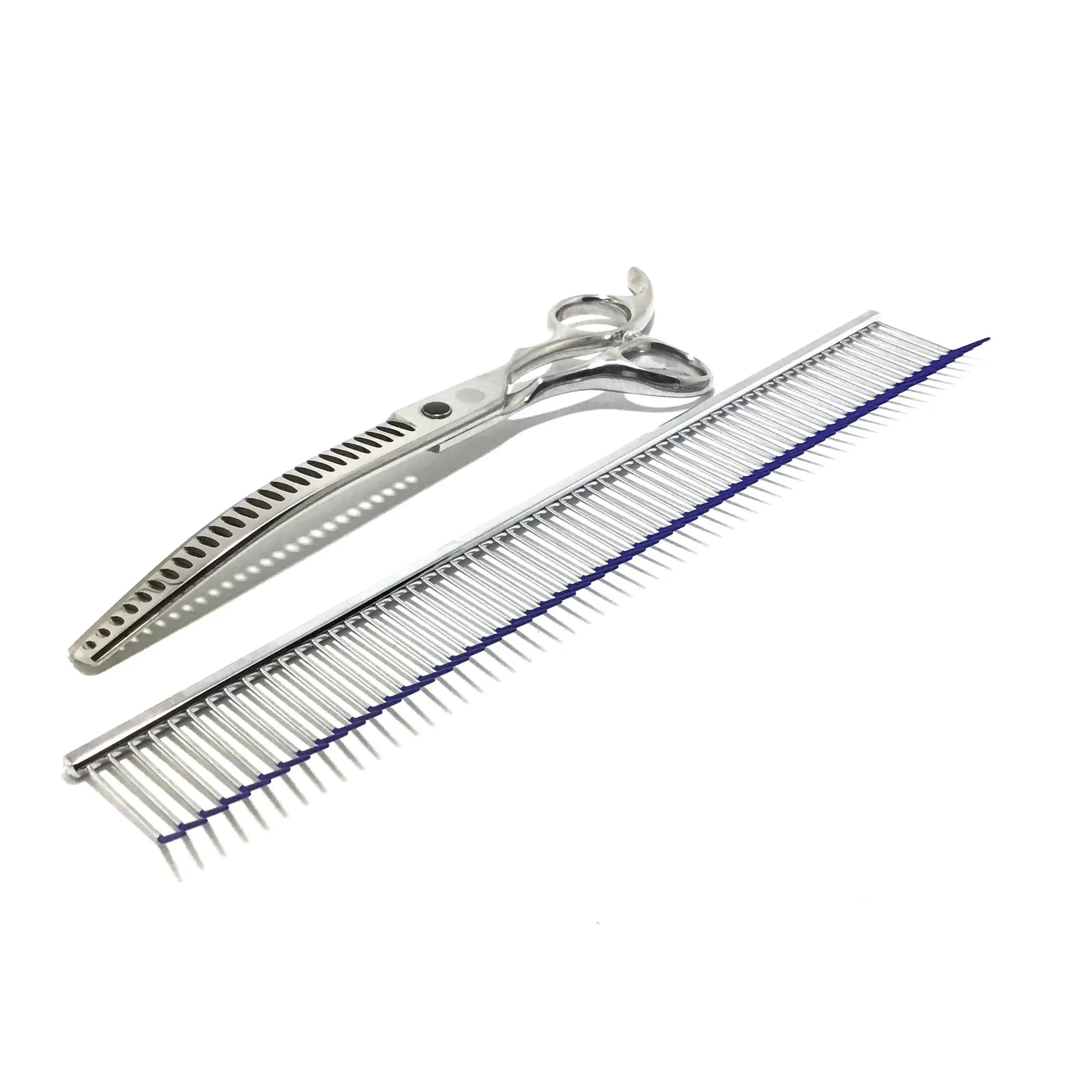 New Blue Moon Chunker Dog Grooming Scissor + Comb Set