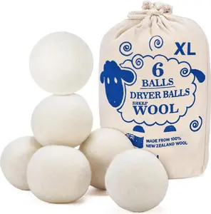 Dryer Balls -  Fabric Softener, , Reduces Clothing Wrinkles and Saves Drying Time, Better Alternative to Plastic Balls and Liquid Softener (Pack of 6)