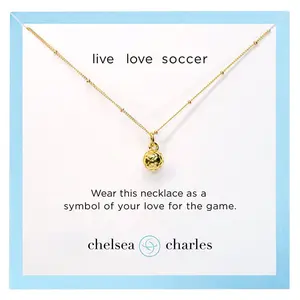 CC Sport Gold Soccer Charm Necklace