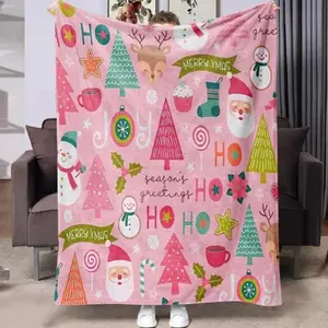 Christmas Themed Blanket, Count Soft Warm Comfortable Throw Blanket, Multifunctional Blanket For Home Office Travel Camping