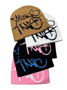 New Fall Winter Letter Pattern Embroidered Knit Hat, Fashion Trendy Streetwear Unisex Outdoor Cycling Cold Cap, Stylish Warm Snug Fit Beanie