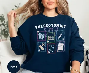 Phlebotomist Short Sleeved T-SHIRT / Sweatshirt  , Graduation Phlebotomy Technician tee, Birthday Christmas, Future phlebotomist Student Coworker