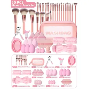 1PCS Multi-Functional Zipper Toiletry And Cosmetic Bag Waterproof+25PCS Makeup Brush Set+24PCS Makeup Tools Set